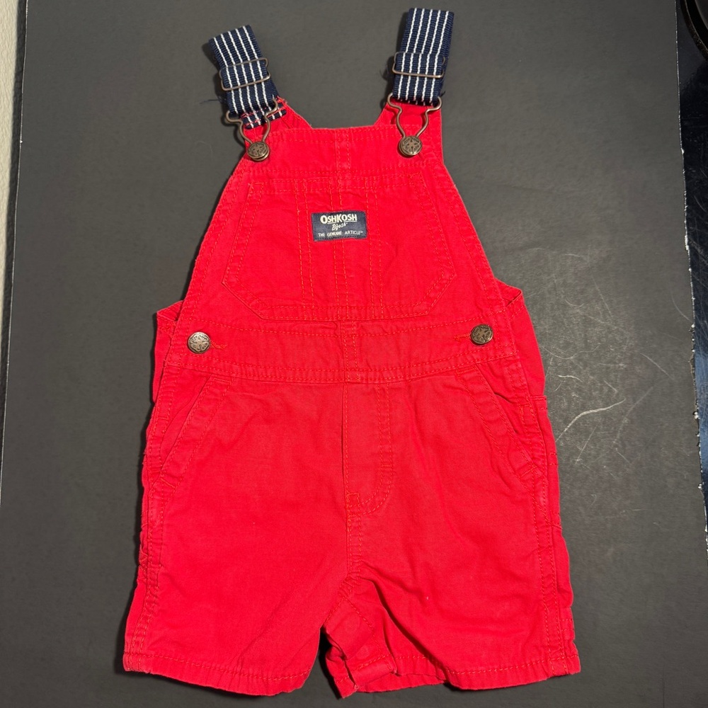 OshKosh B'gosh Vibrant Red Overalls 12M